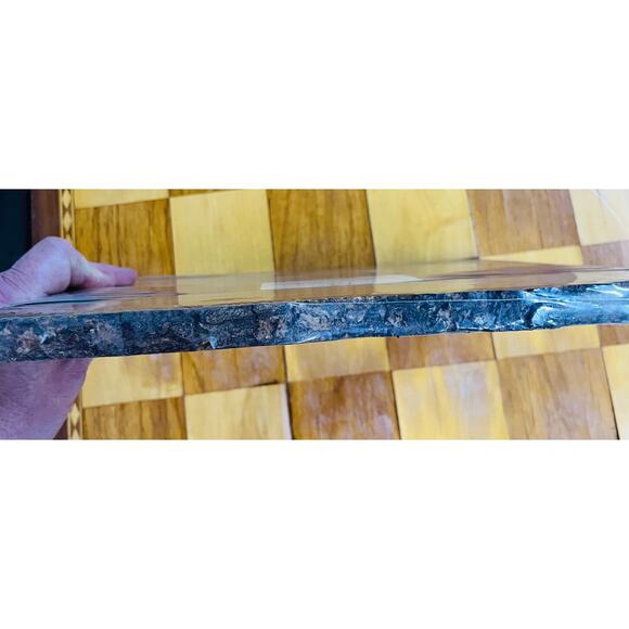 Acacia Wood Cheese Board Serving Set w/ Knives 13x10 Rough Edge by Medici Sealed - Picture 2 of 3